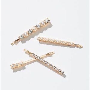 NWT loft pearl gold Bobby hair pins